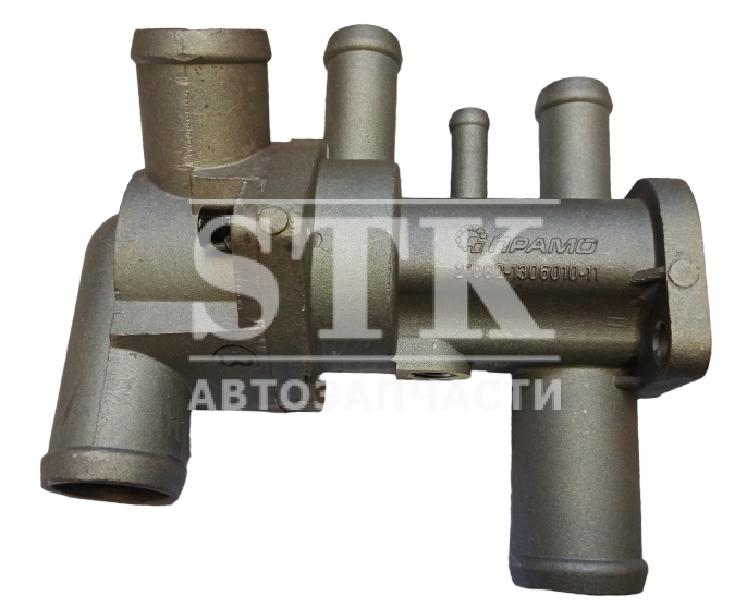 ТЕРМОСТАТ 21082-1306010-11 с патрубками ВАЗ 2110i-2112i пр-во прамо-искра