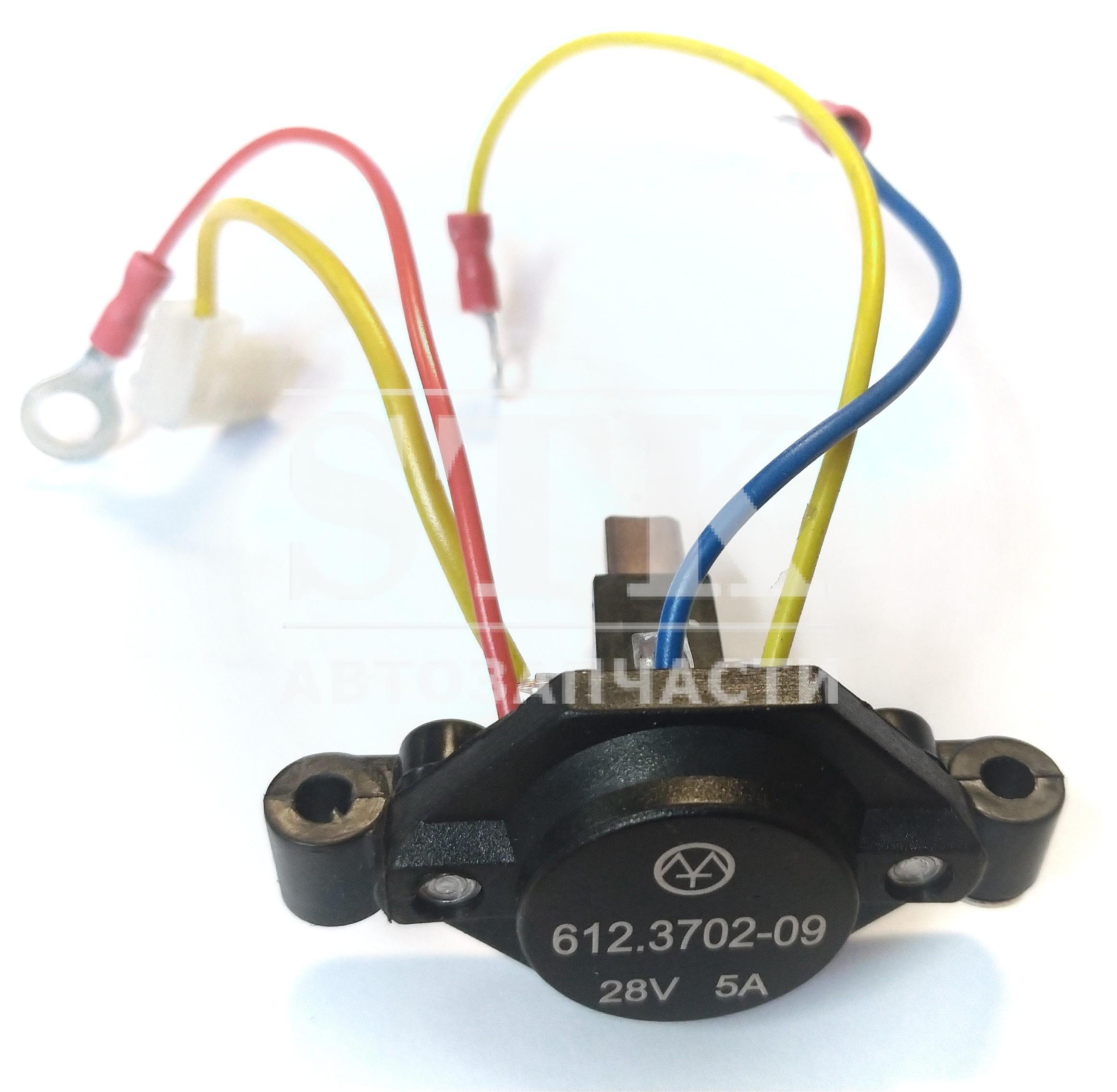 РЕГУЛЯТОР НАПРЯЖ. 612.3702-09 К-МАZ, МАЗ с генер. 23/3252/4004.3771 28 В. (взамен 7941.3702В5 ЩР7)